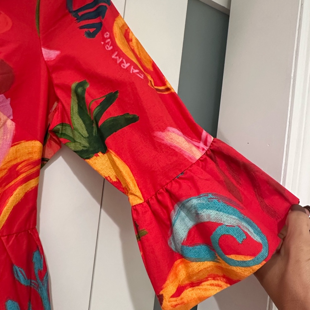 FARM Rio Red Multicolor Midi Dress - Picture 6 of 14
